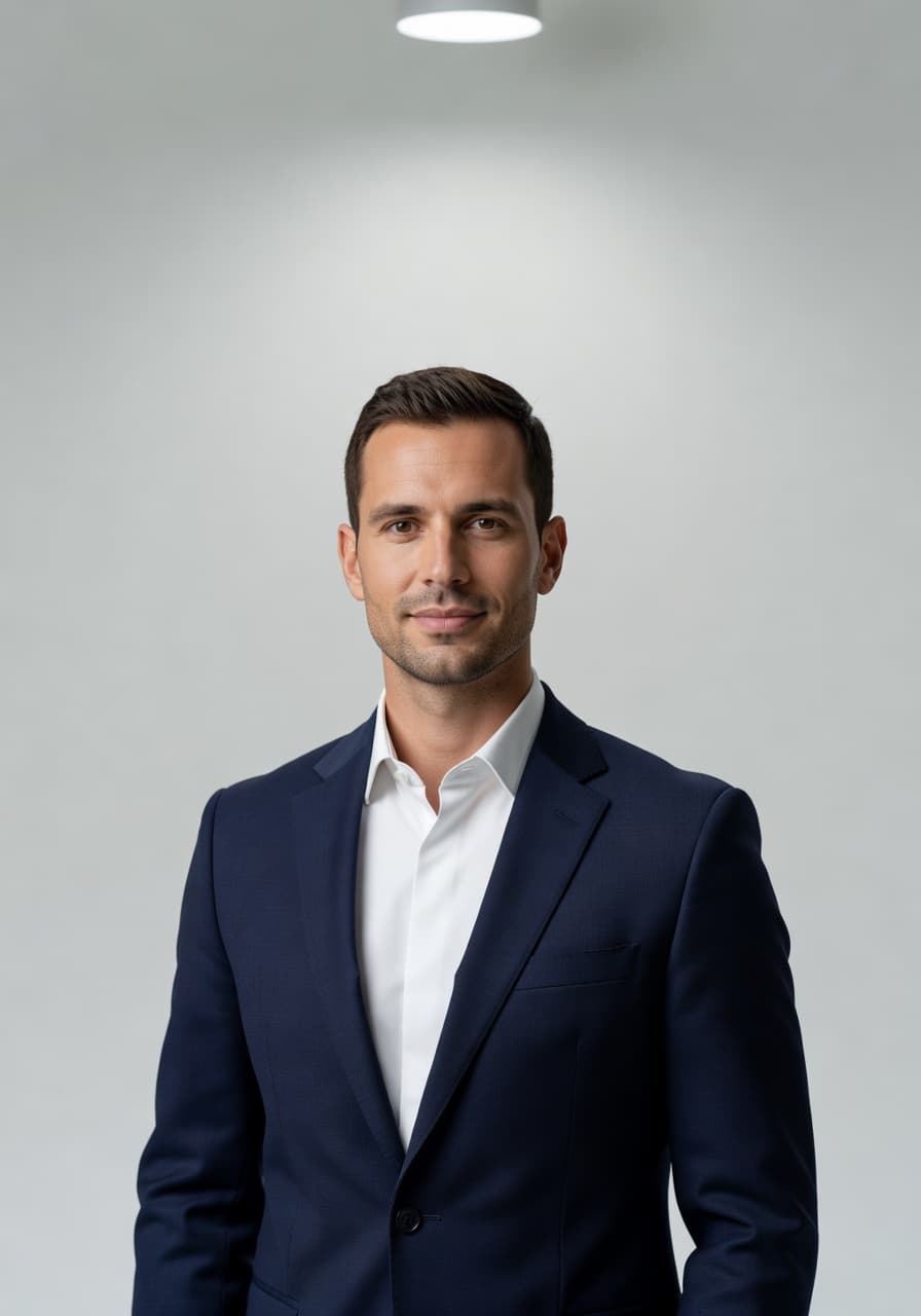 Premium studio AI headshot example generated by SelfAI